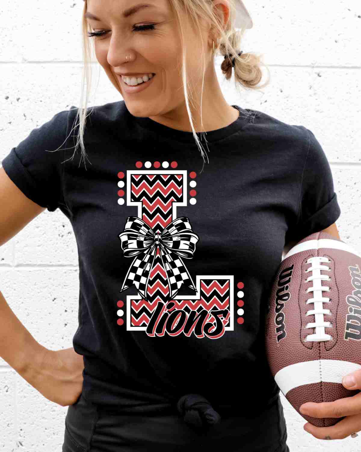 Lions Chevron Letter Bow DTF Transfer