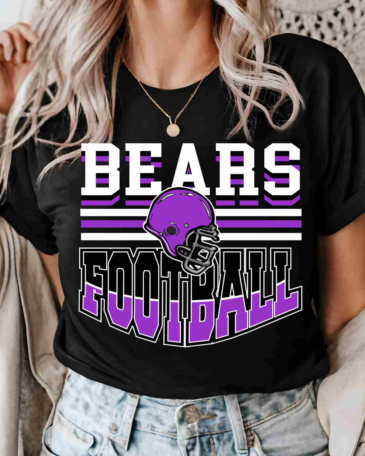 Bears Football Helmet Middle DTF Transfer