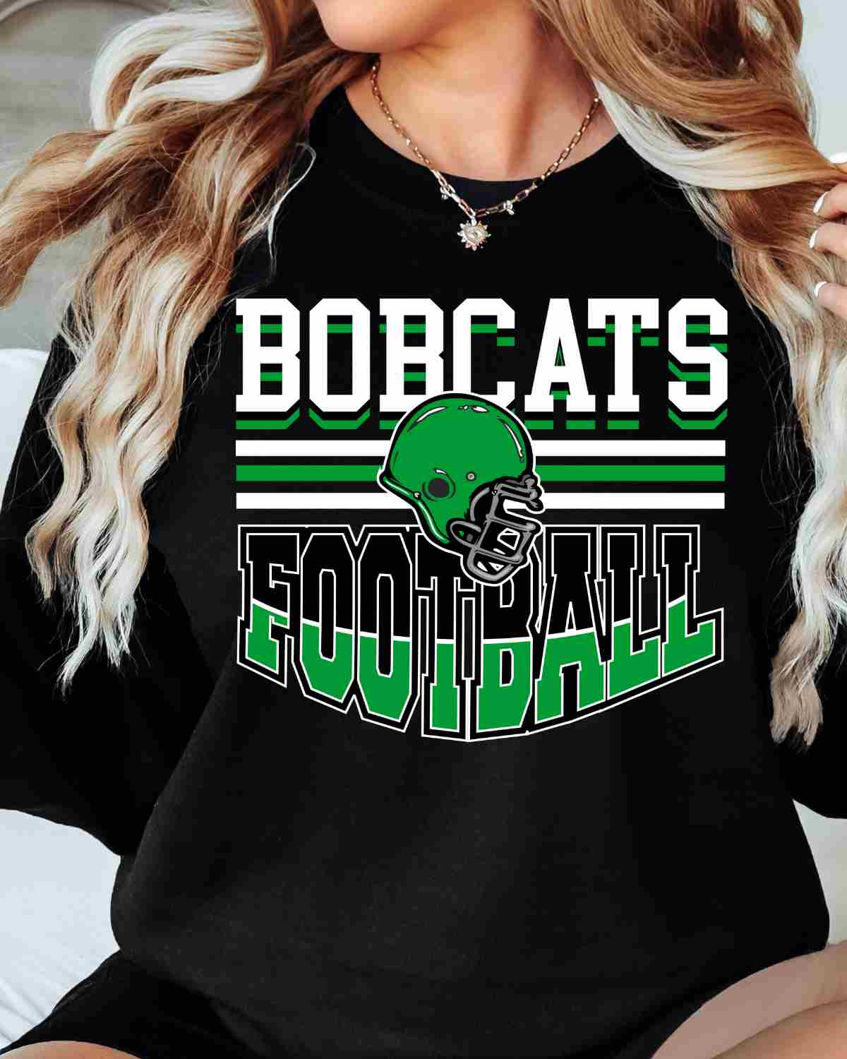 Bobcats Football Helmet Middle DTF Transfer