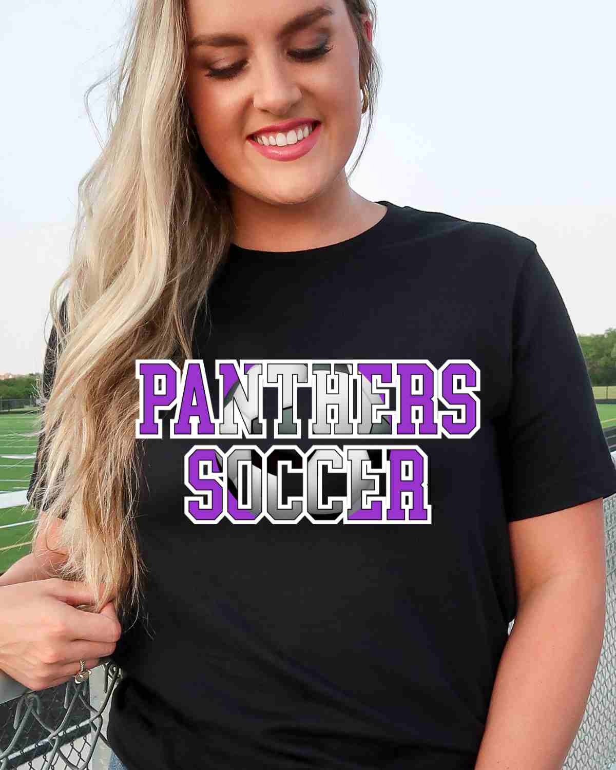 Panthers Soccer Ball Words DTF Transfer