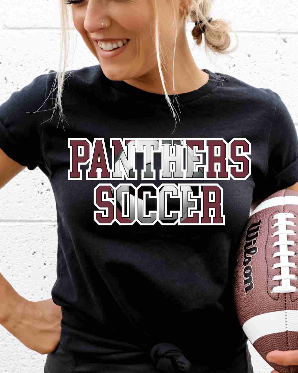 Panthers Soccer Ball Words DTF Transfer