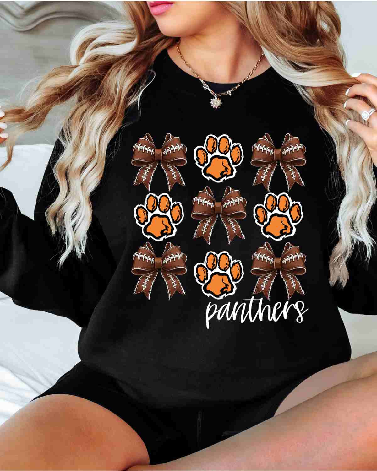 Panthers Football Coquette Bows DTF Transfer