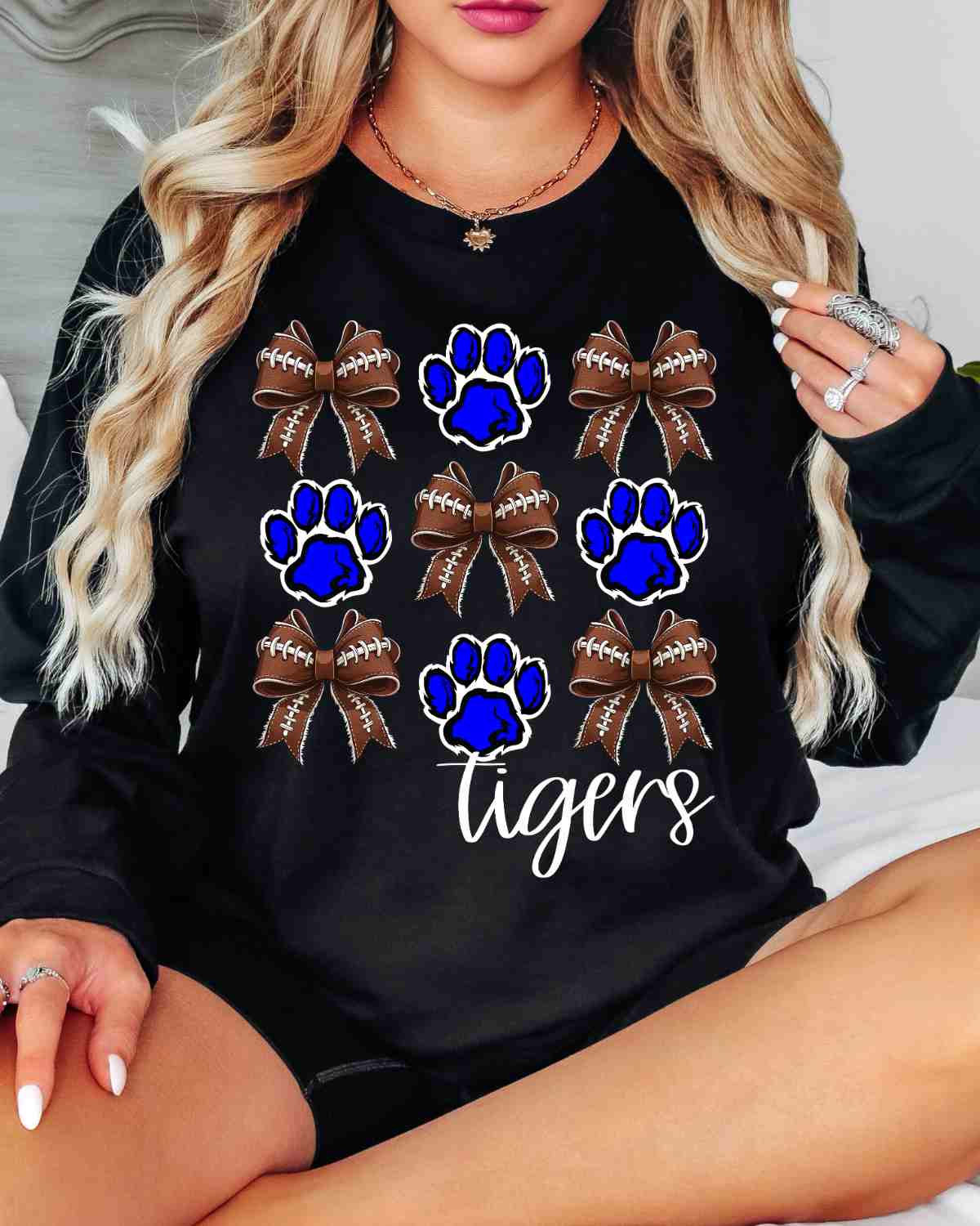 Tigers Football Coquette Bows DTF Transfer