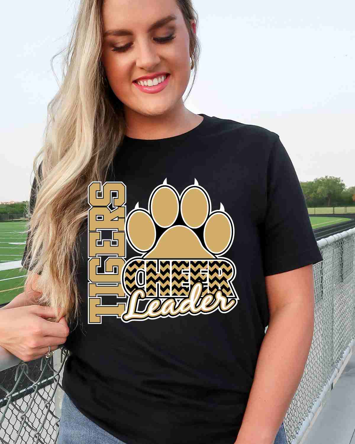 Tigers Cheerleader Paw Chevron DTF Transfer