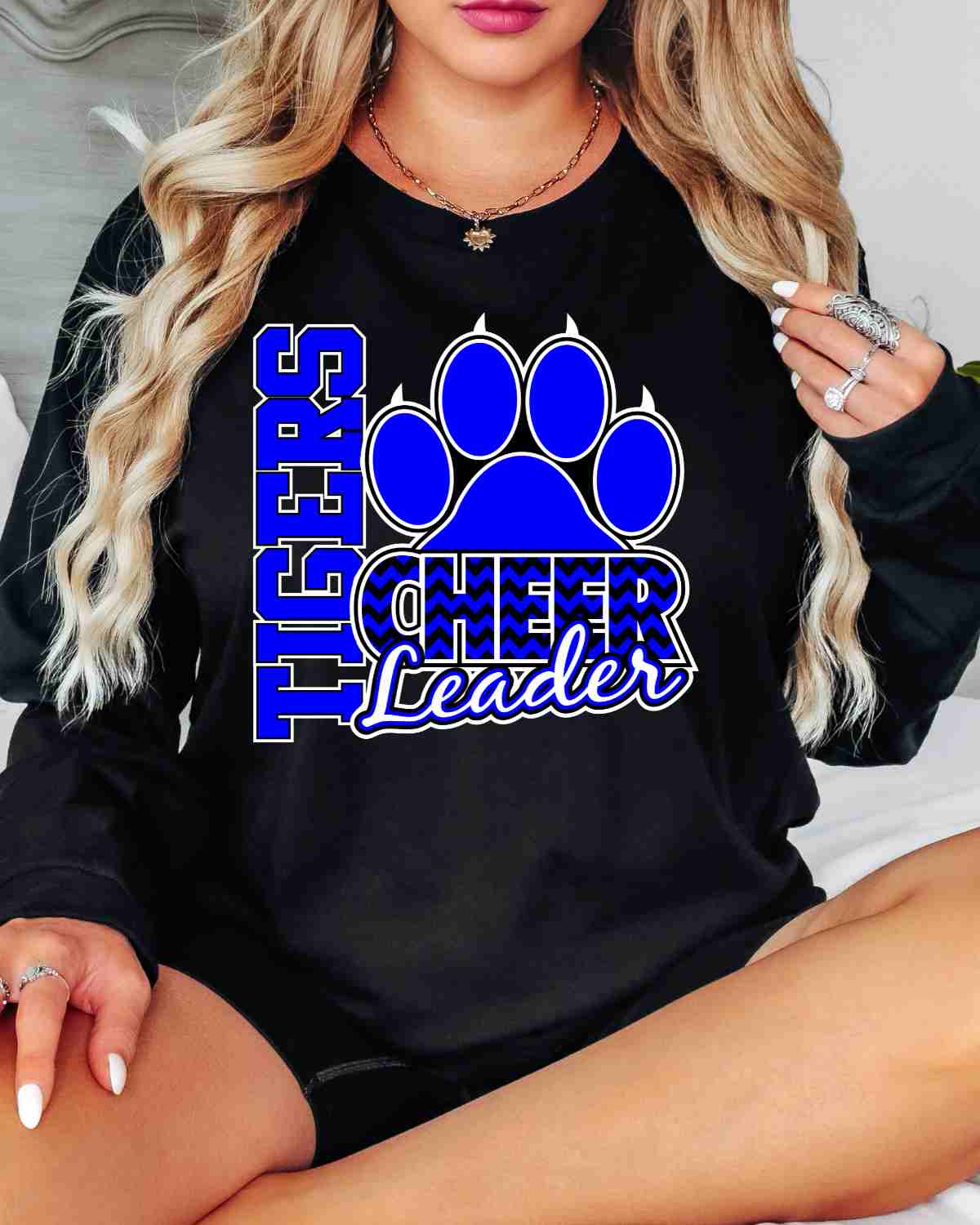 Tigers Cheerleader Paw Chevron DTF Transfer