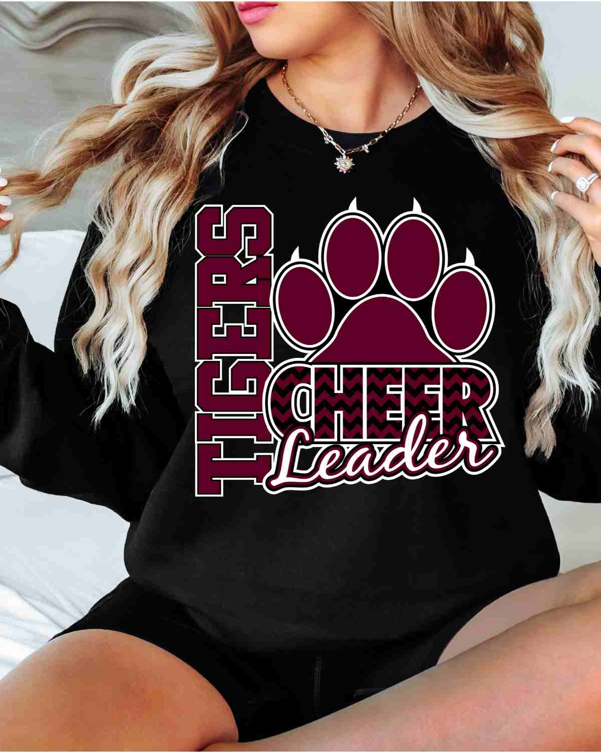 Tigers Cheerleader Paw Chevron DTF Transfer