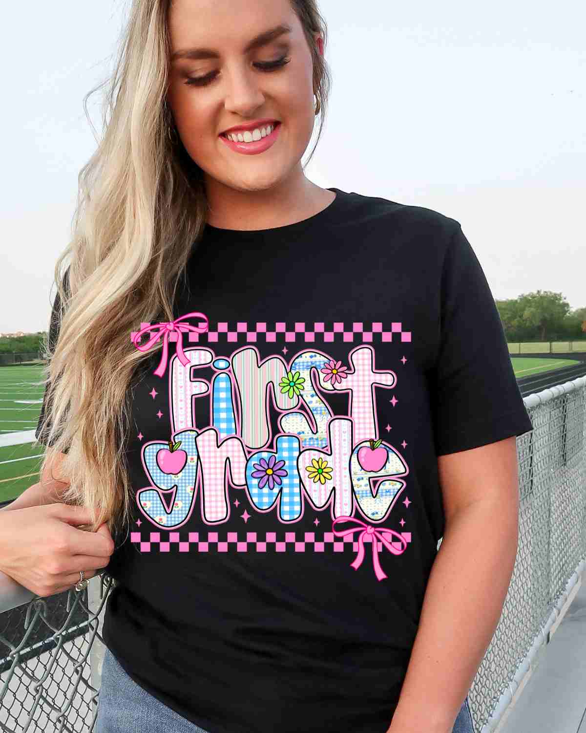 Grade Pink Checkered Coquette Bows DTF Transfer