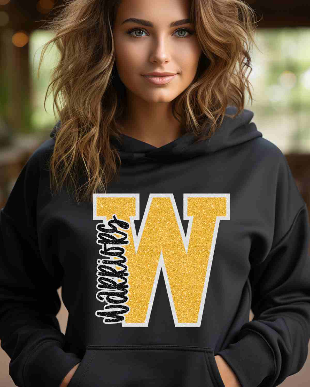 Warriors Glitter Letter DTF Transfer