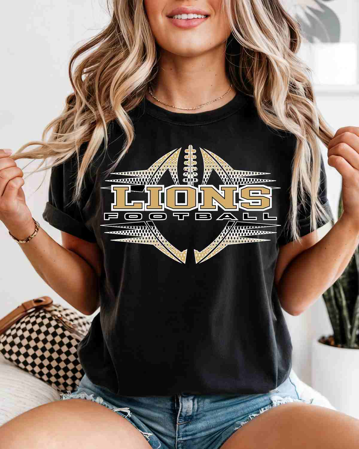 Lions Football Halftone DTF Transfer