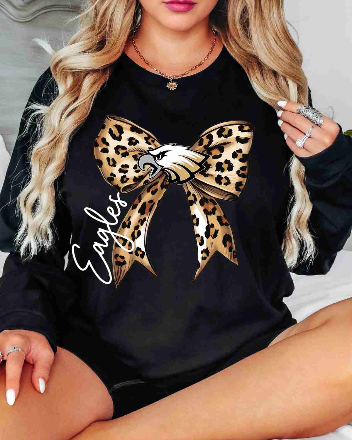 Eagles Leopard Bow DTF Transfer