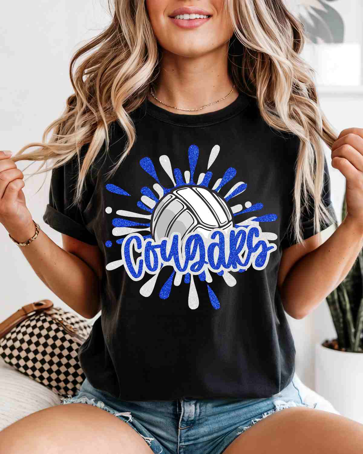 Cougars Volleyball Splatter DTF Transfer