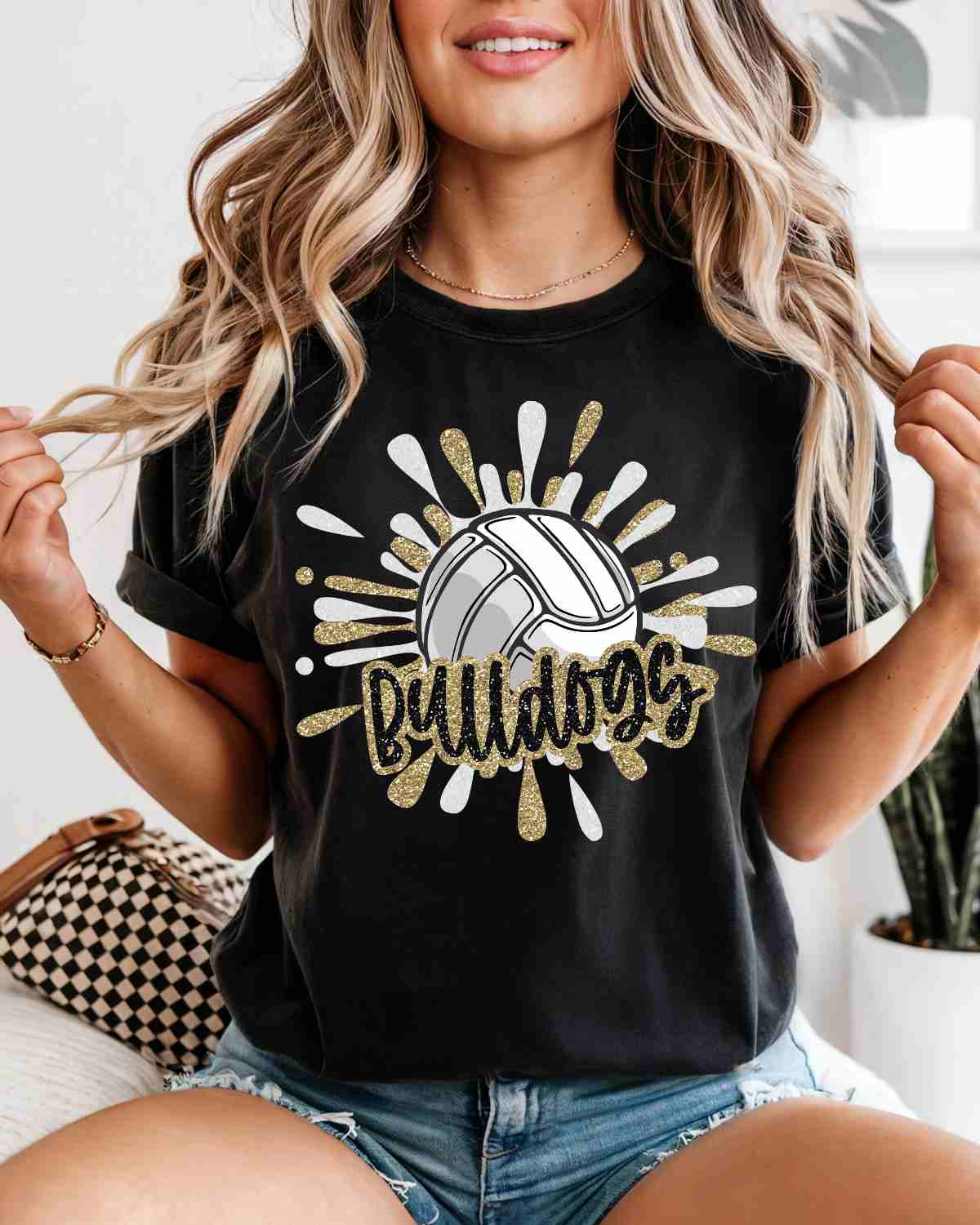 Bulldogs Volleyball Splatter DTF Transfer - Rustic Grace Heat Transfer Company