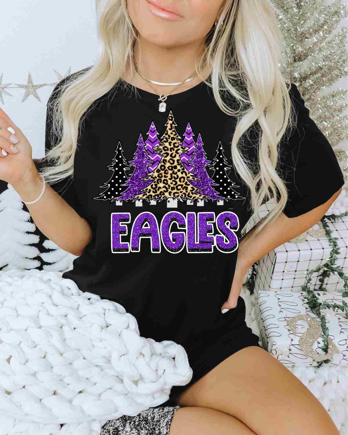 Eagle Christmas Trees DTF Transfer