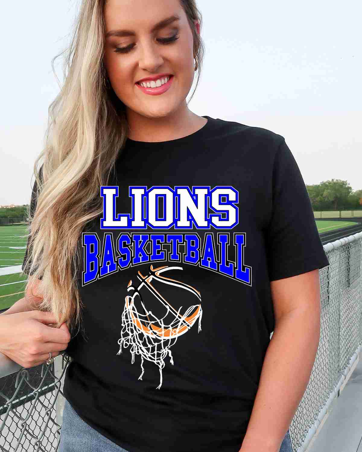 Lions Basketball Hanging Net DTF Transfer