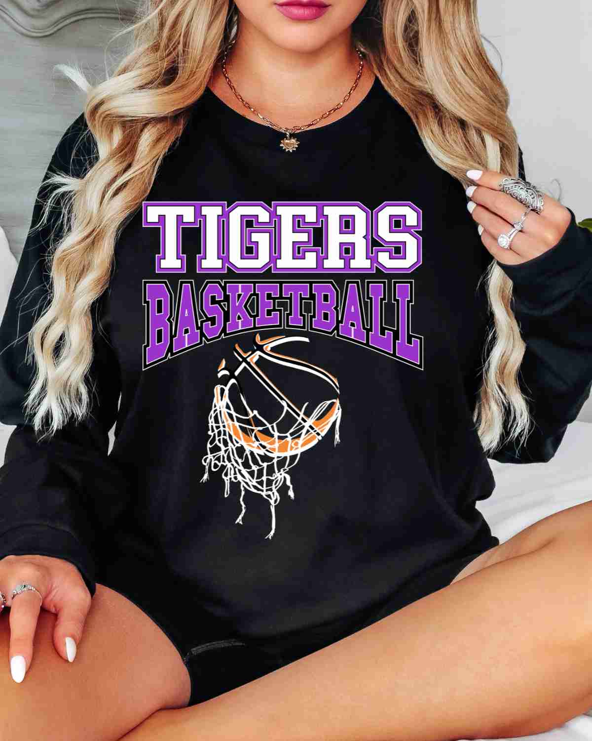Tigers Basketball Hanging Net DTF Transfer