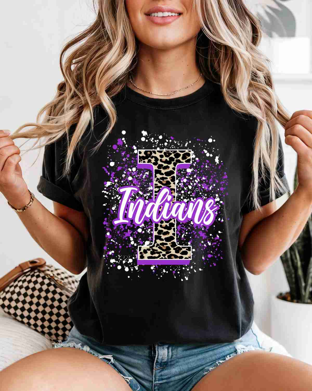 Indians Letter Splatter DTF Transfer