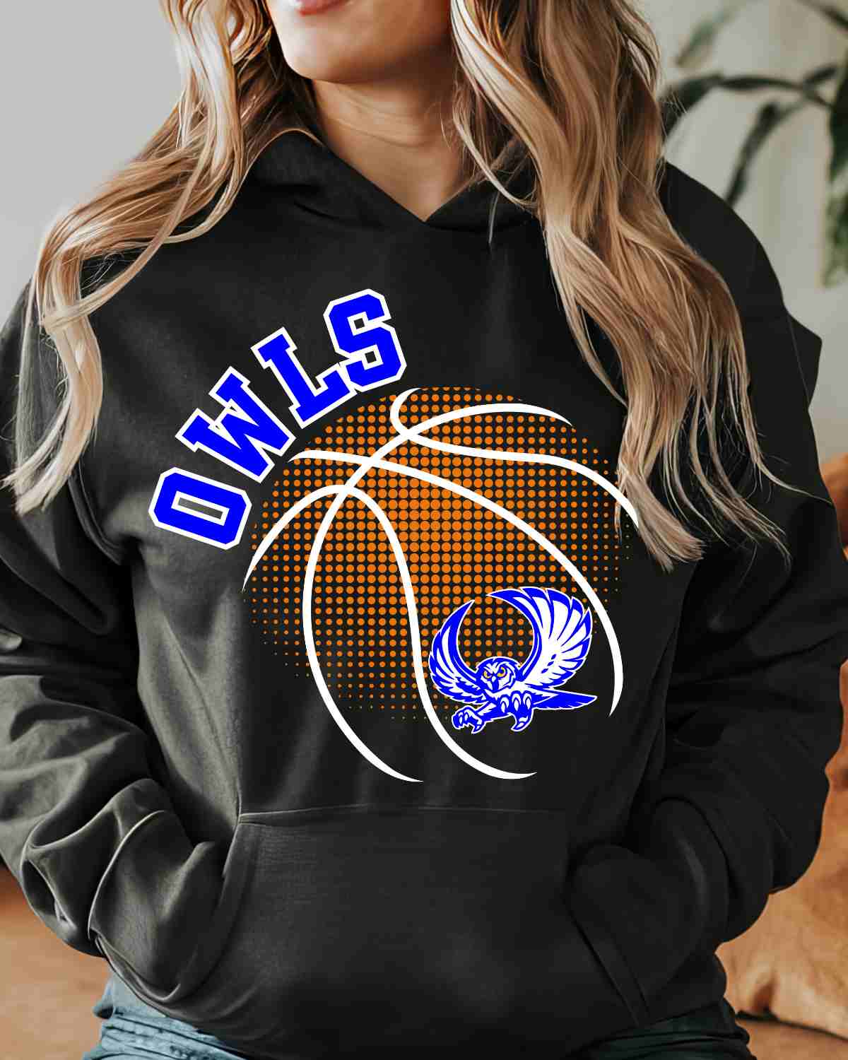 Owls Basketball Halftone Ball DTF Transfer