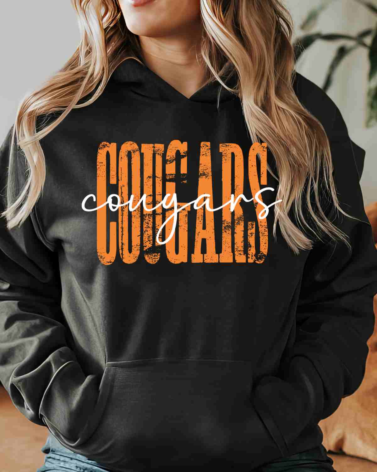Cougars Distressed DTF Transfer - Rustic Grace Heat Transfer Company