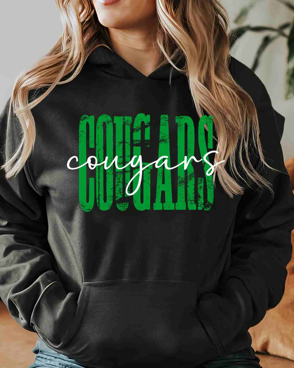 Cougars Distressed DTF Transfer - Rustic Grace Heat Transfer Company
