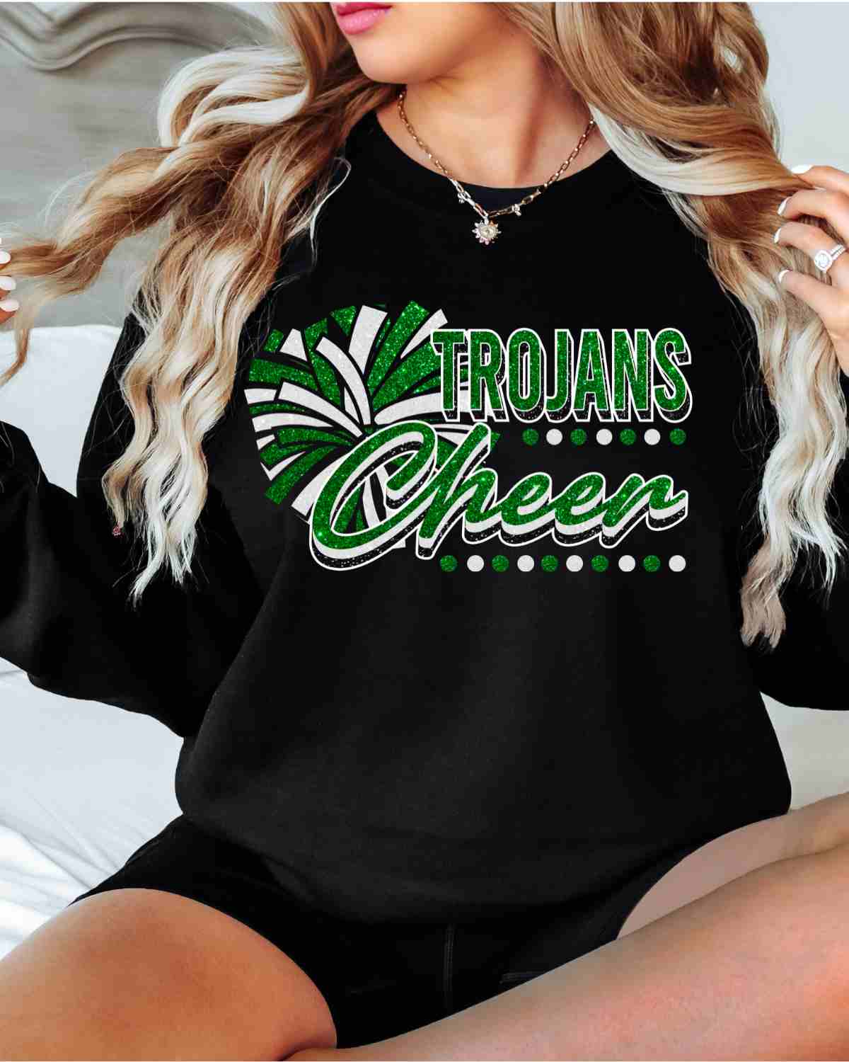 Trojans Cheer Pom with Dots DTF Transfer