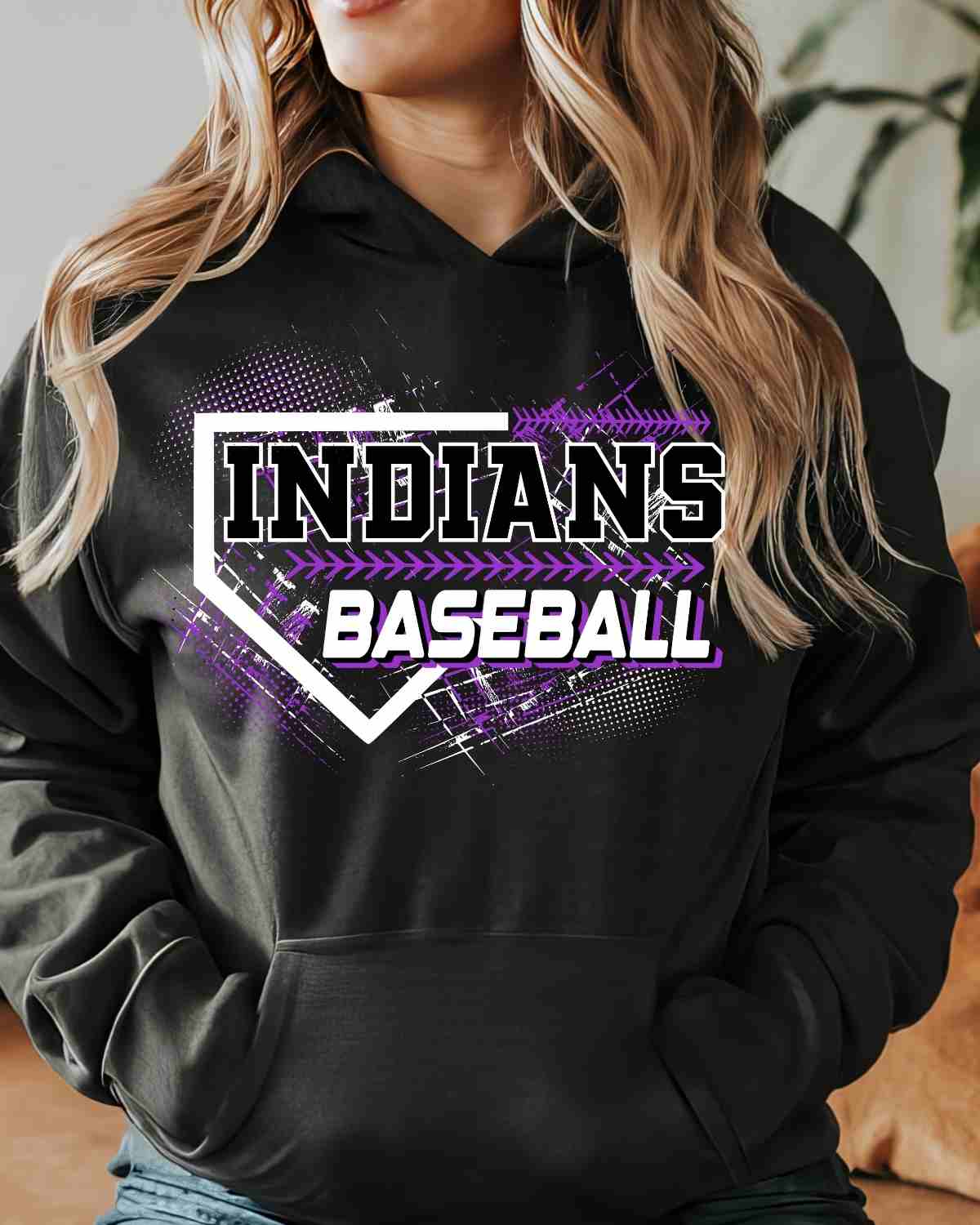 Indians Baseball Home Plate Grunge DTF Transfer