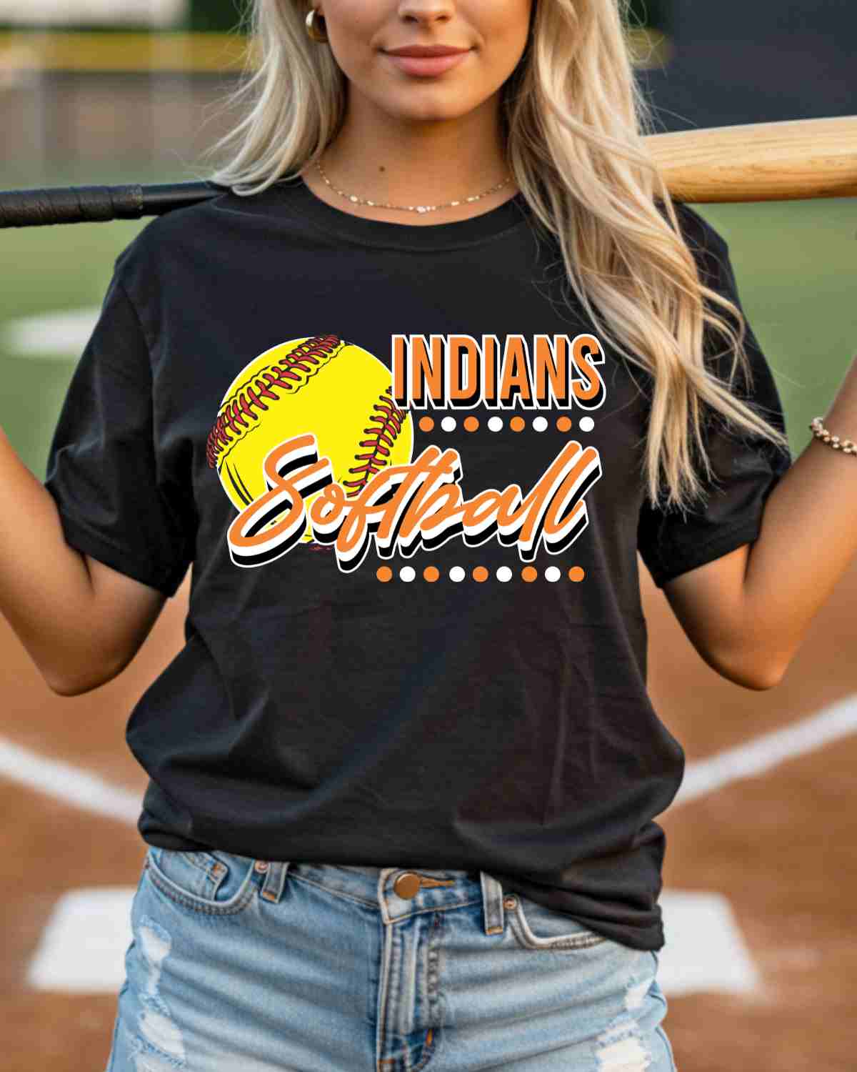 Indians Softball Dots DTF Transfer