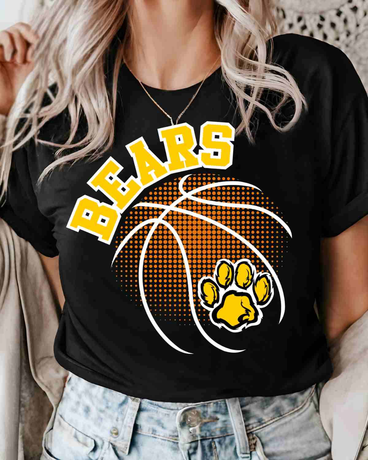 Bears Basketball Halftone DTF Transfer