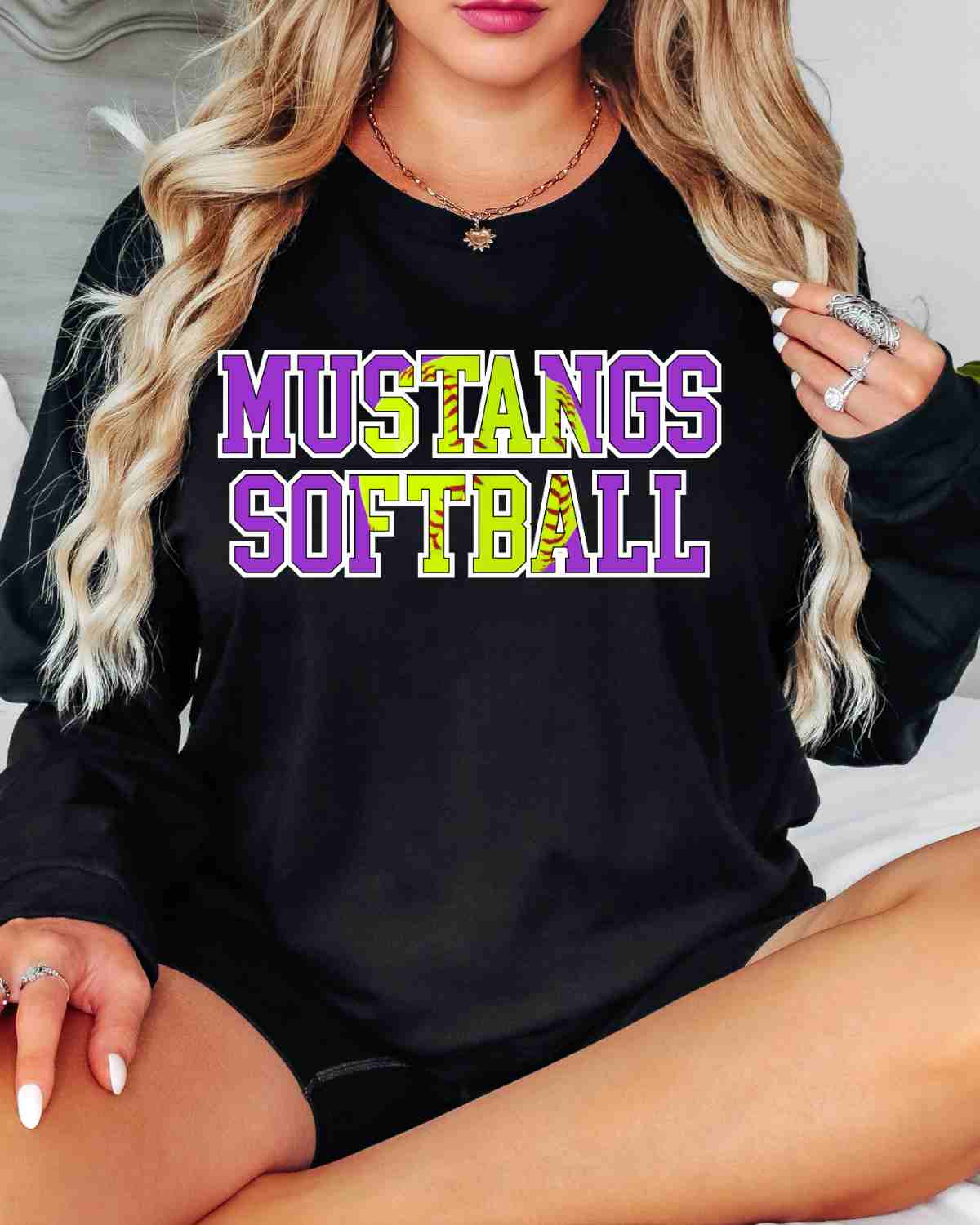 Mustangs Softball Words DTF Transfer