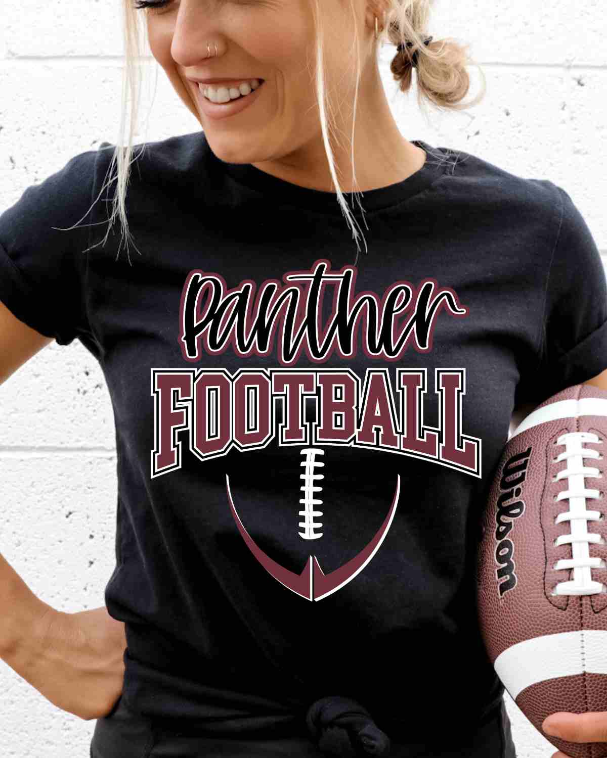 Panther Half Football DTF Transfer - Rustic Grace Heat Transfer Company