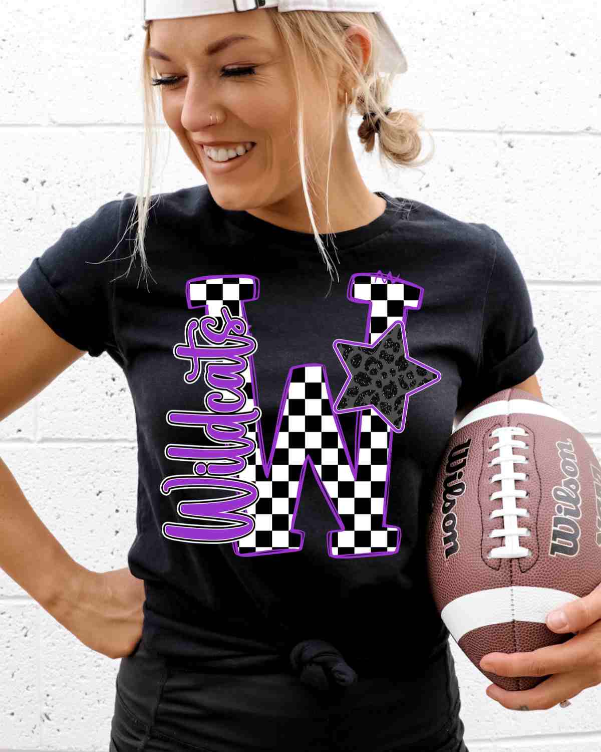 Wildcats Checkered Star Letter DTF Transfer