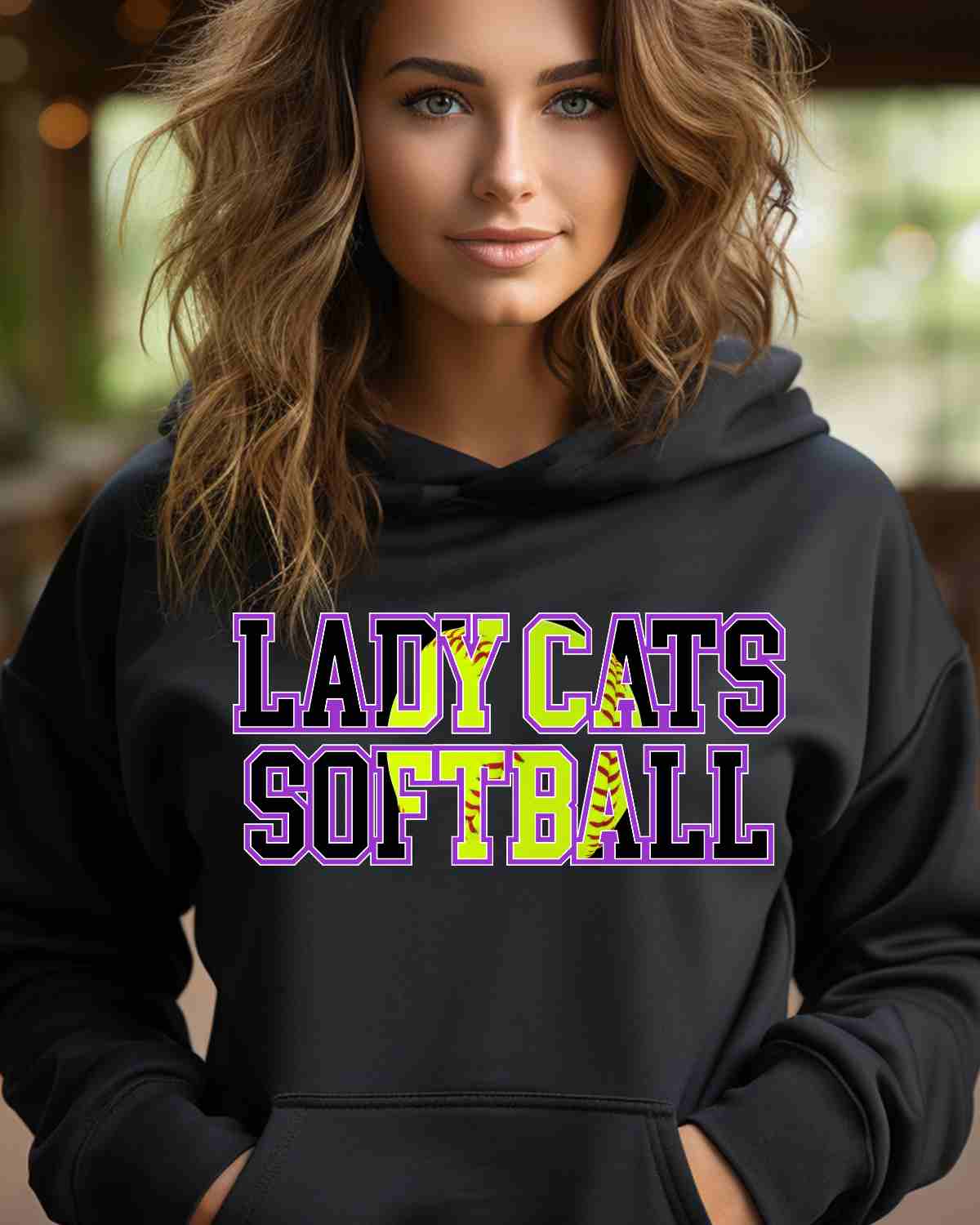 Lady Cats Softball Words DTF Transfer
