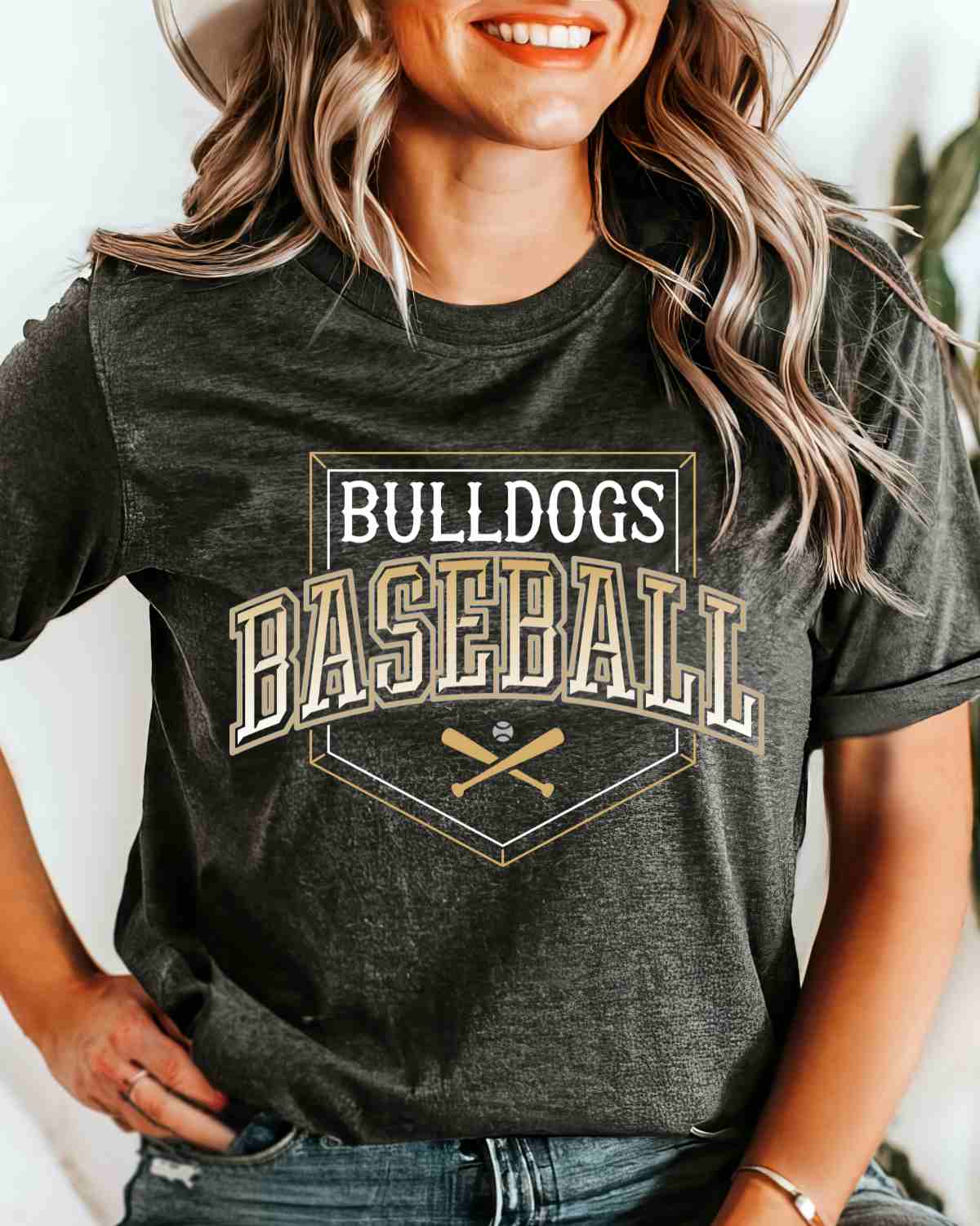 Bulldog Baseball Home Plate DTF Transfer