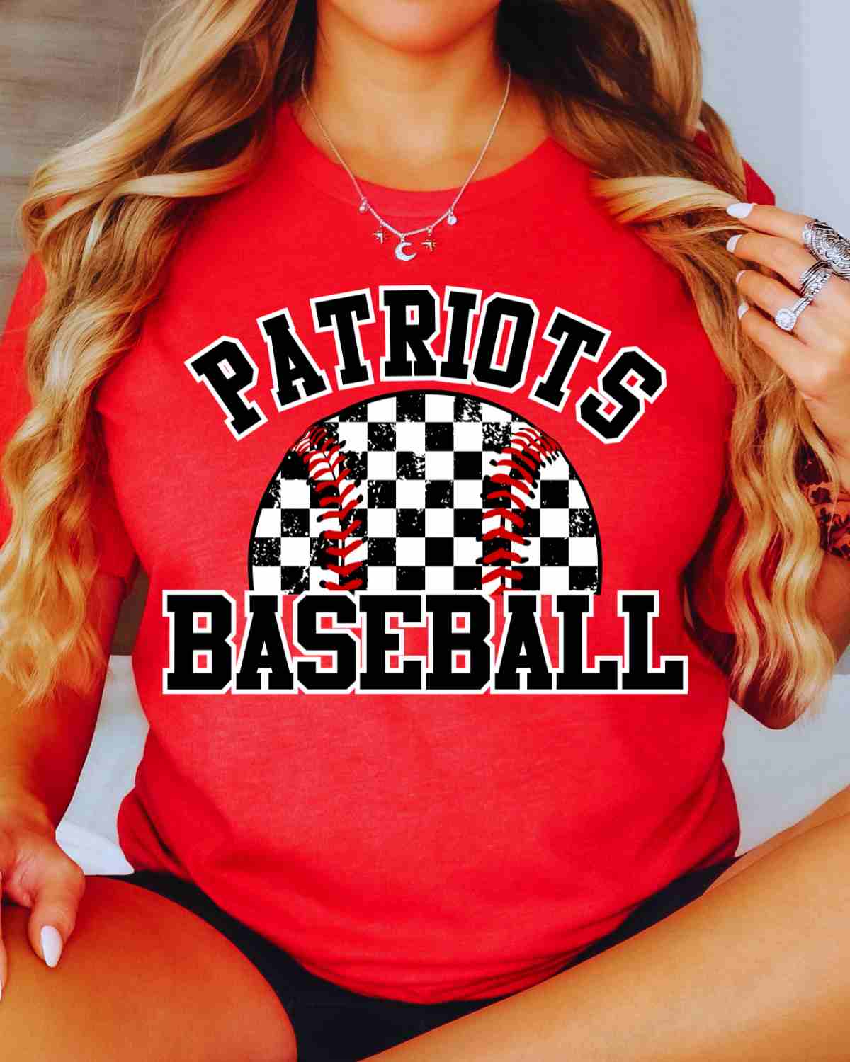 Patriots Baseball Checkered DTF Transfer