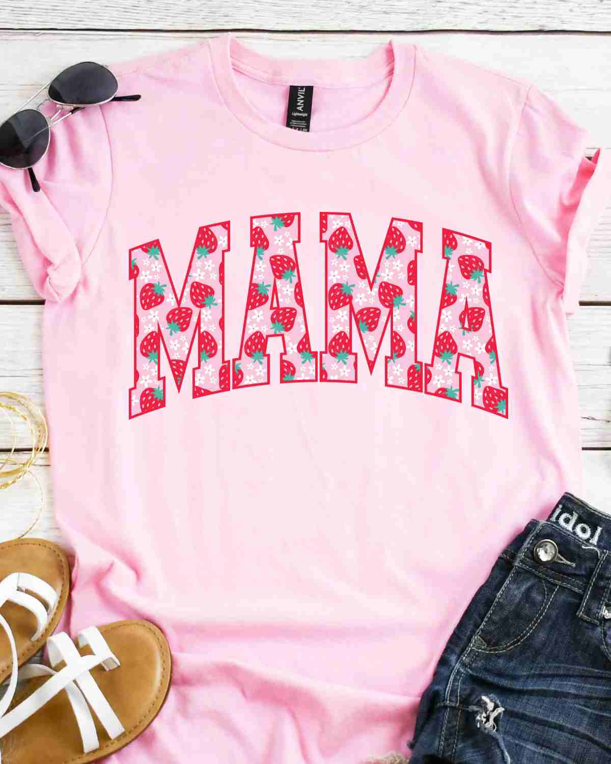 Mama Strawberry Word DTF Transfer