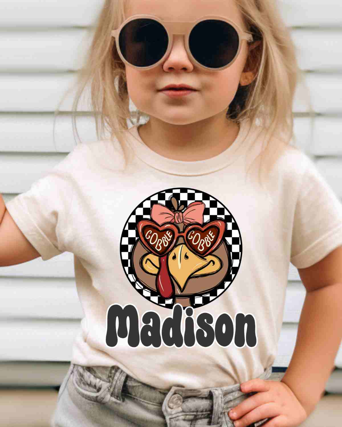 Custom Name Turkey Circle Girl DTF Transfer