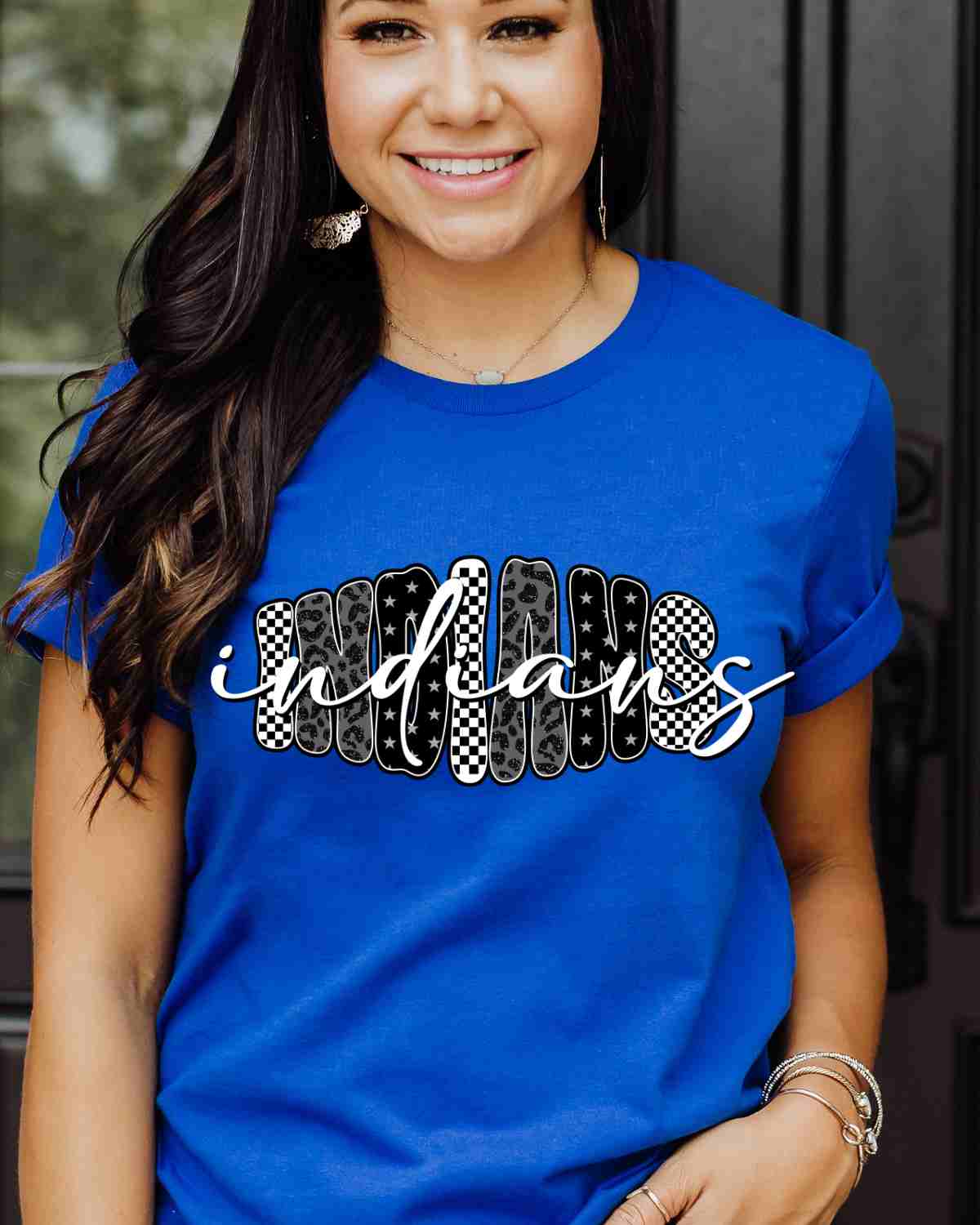 Indians Black White Pattern DTF Transfer