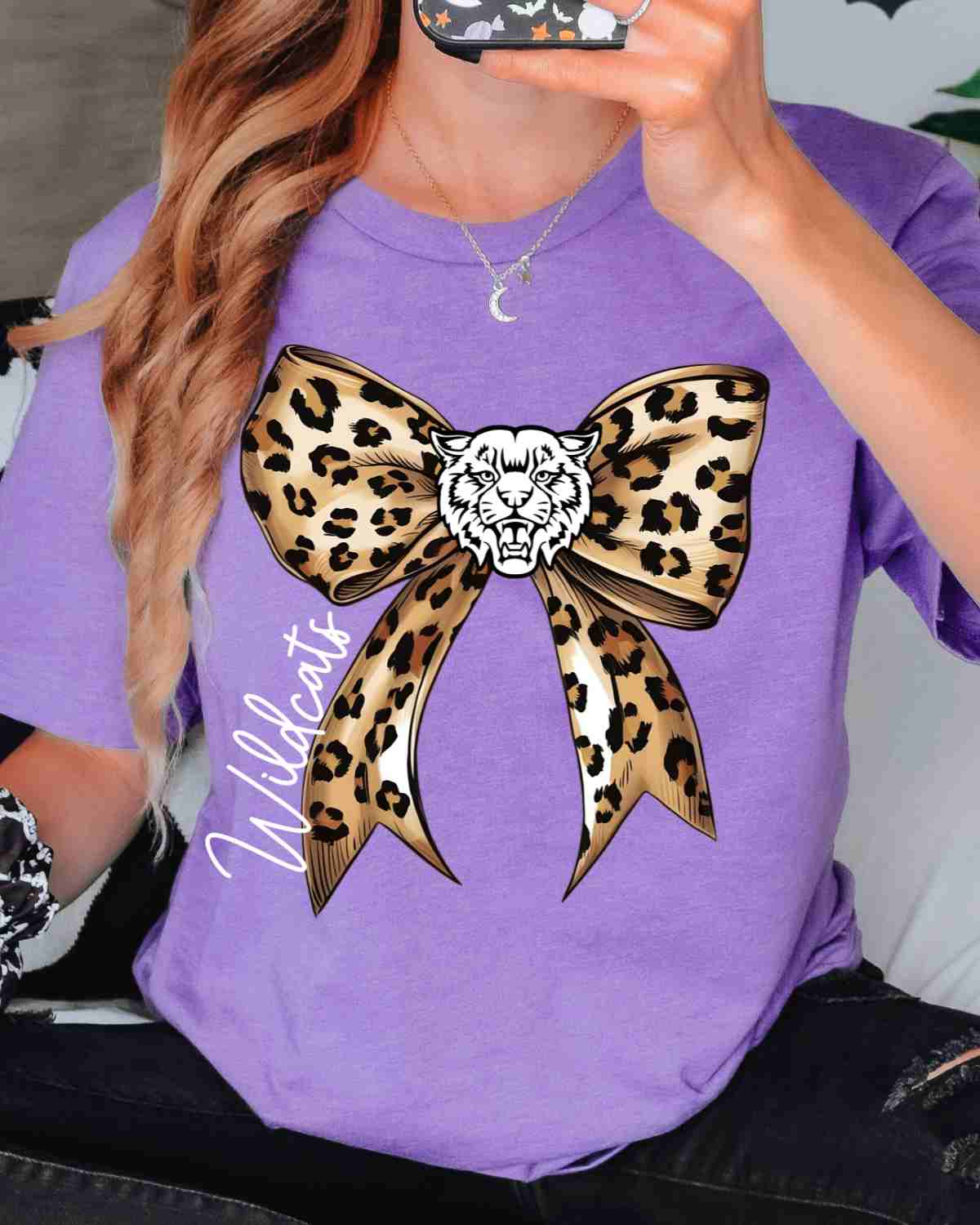 Wildcats Leopard Bow DTF Transfer