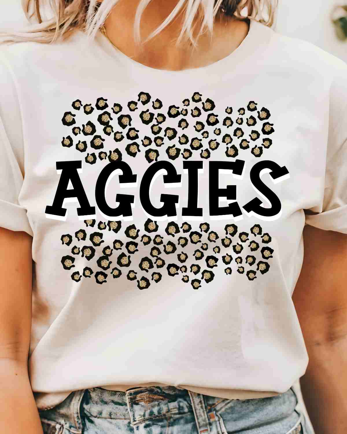 Aggies Leopard Print DTF Transfer