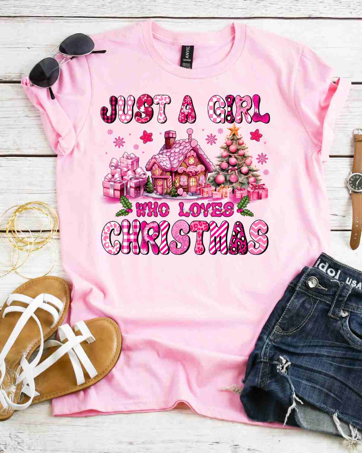 Just a Girl Who Loves Christmas DTF Transfer