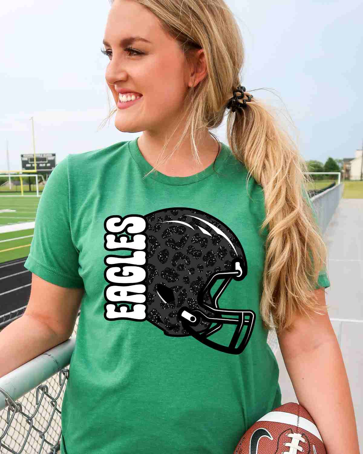 Eagles Leopard Football Helmet DTF Transfer