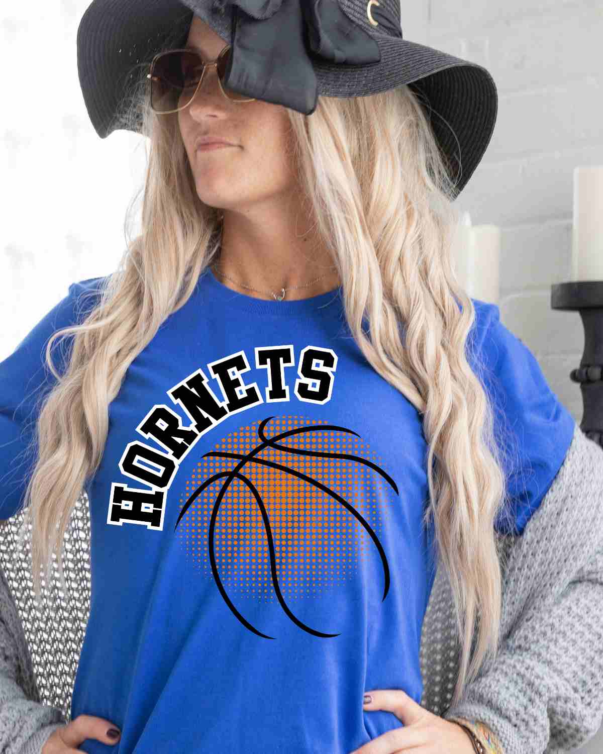 Hornets Basketball Halftone DTF Transfer