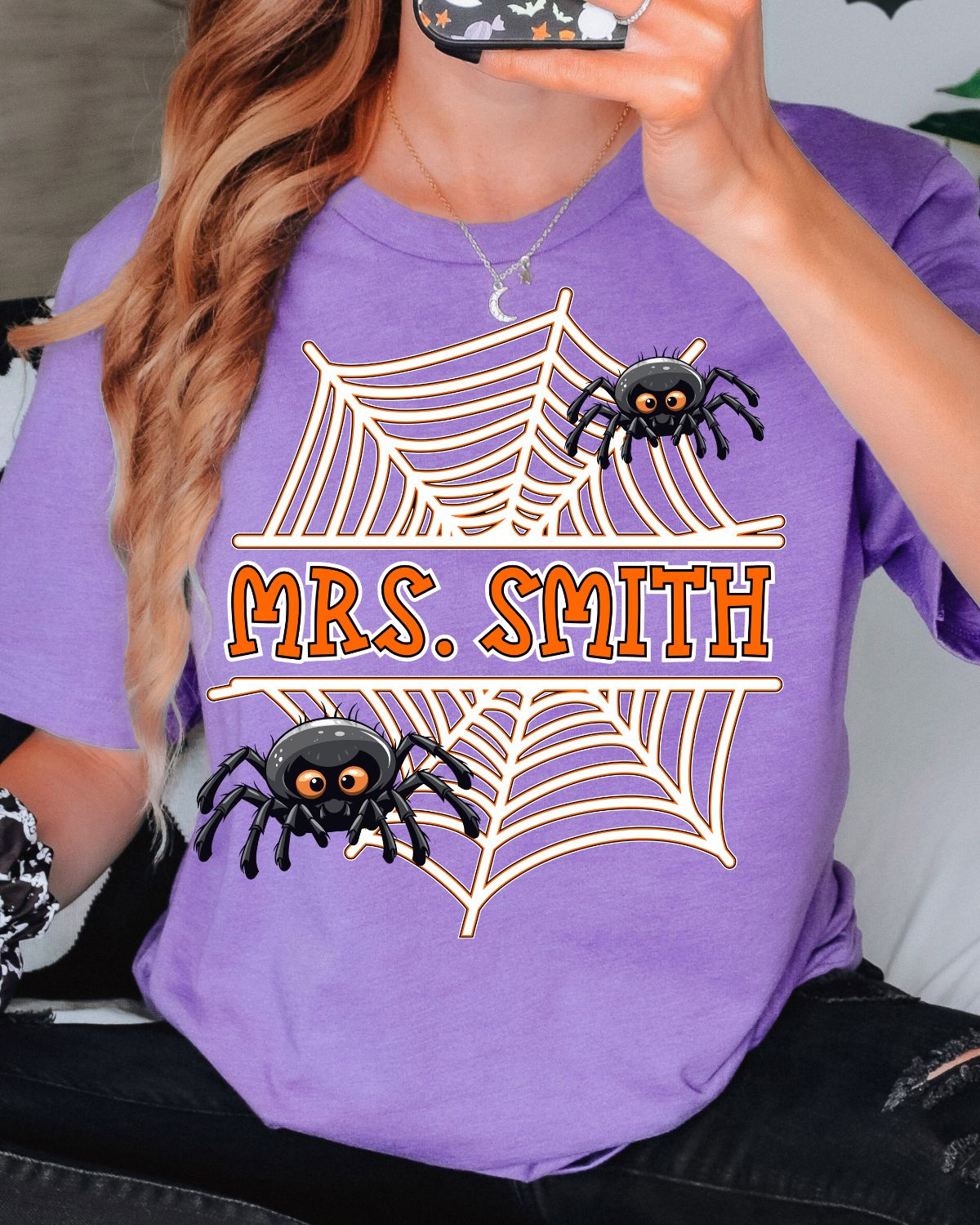 Spider Web Custom Name DTF Transfer