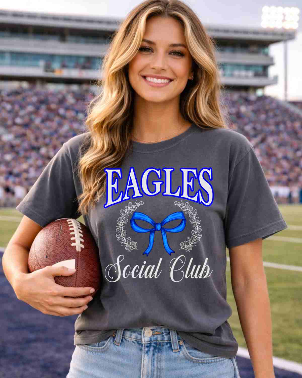Eagles Social Club Bow DTF Transfer - Rustic Grace Heat Transfer Company