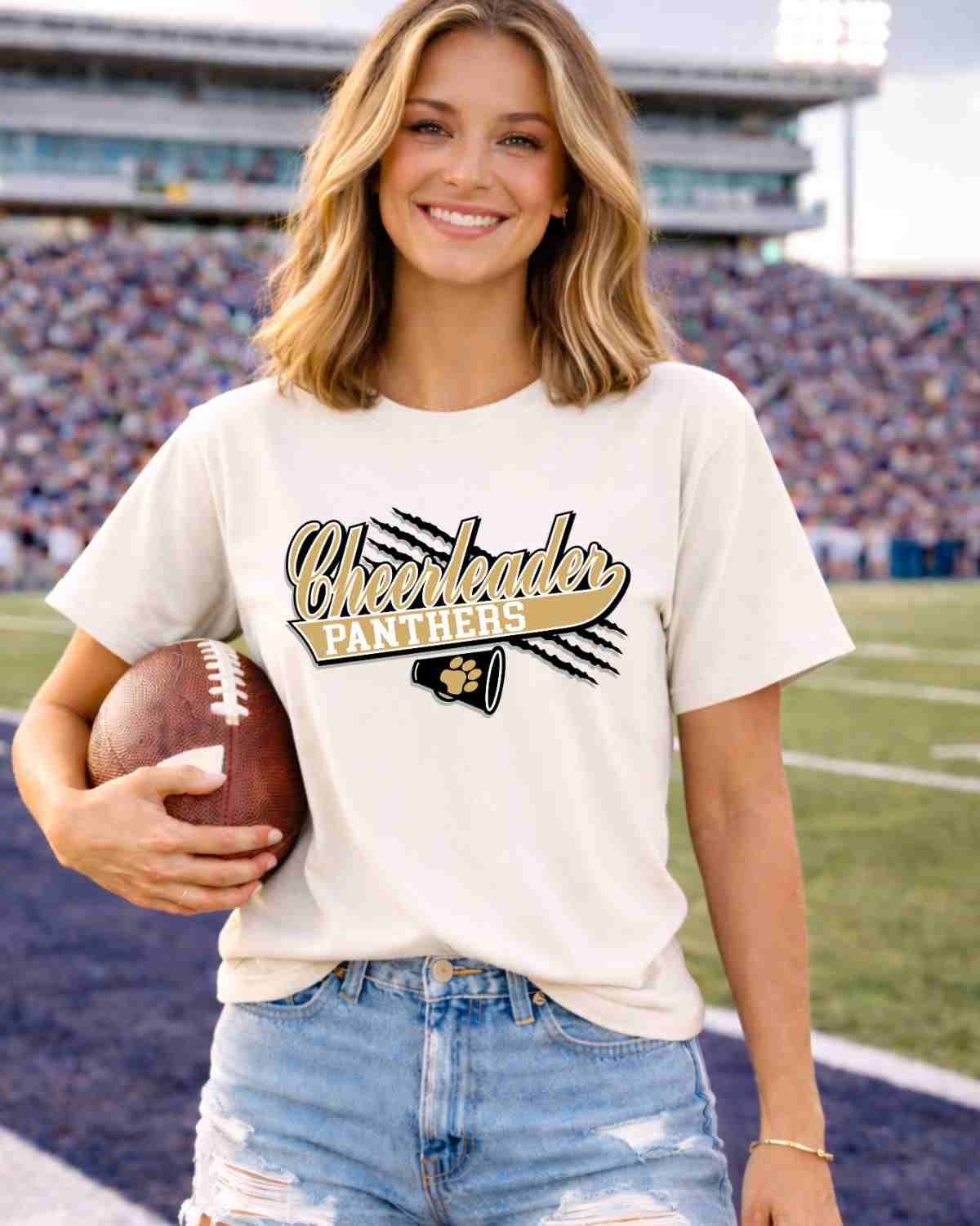 Panthers Cheerleader Claw Mark DTF Transfer - Rustic Grace Heat Transfer Company