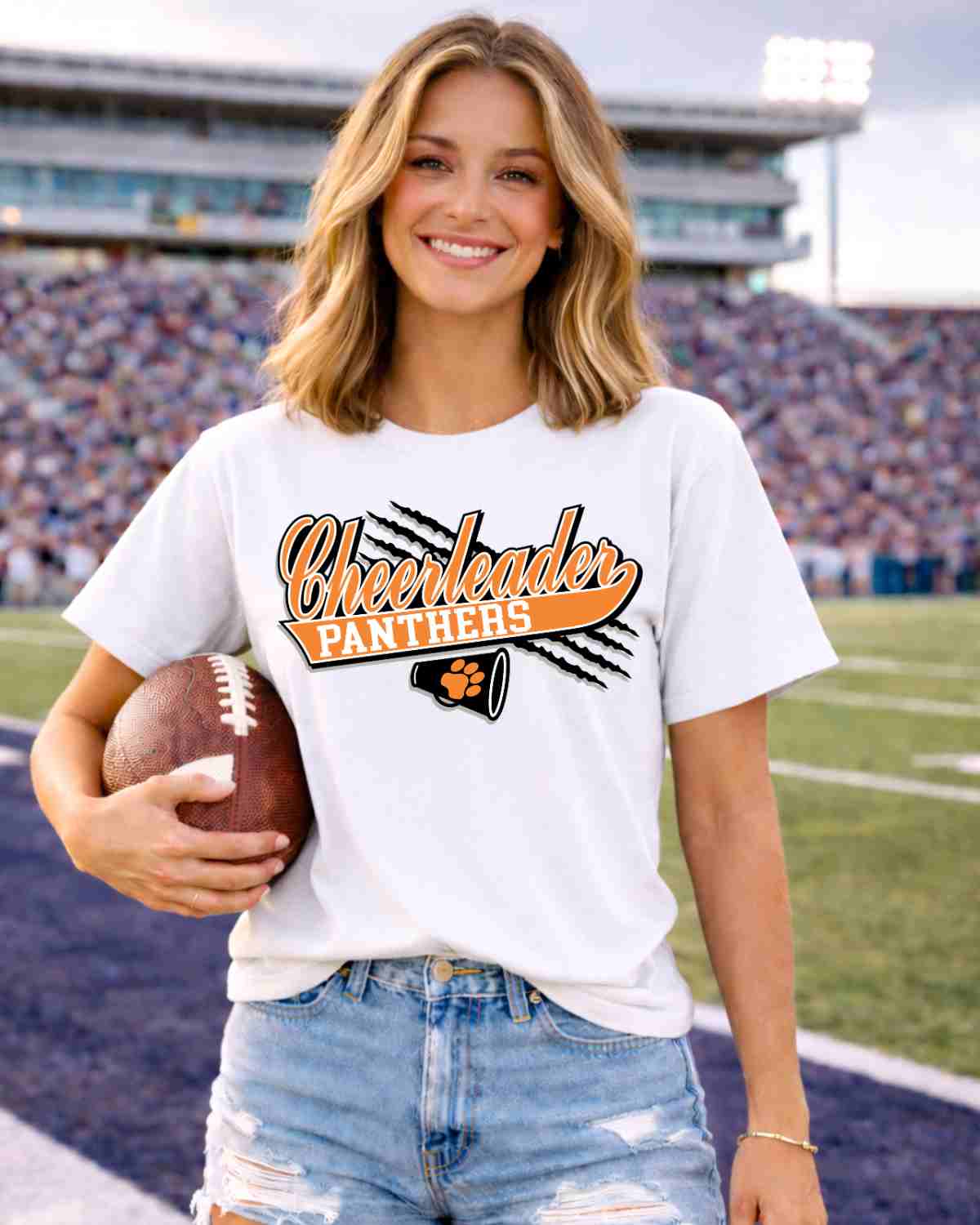 Panthers Cheerleader Claw Mark DTF Transfer - Rustic Grace Heat Transfer Company