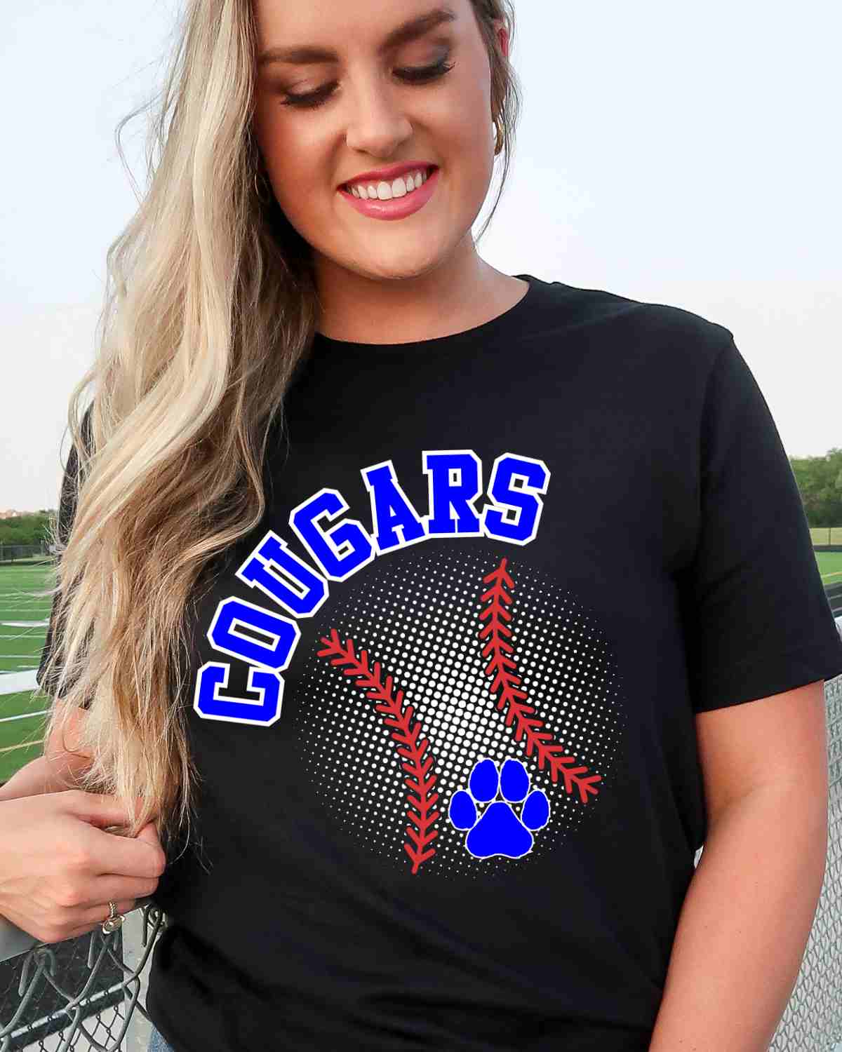 Cougars Baseball Halftone DTF Transfer