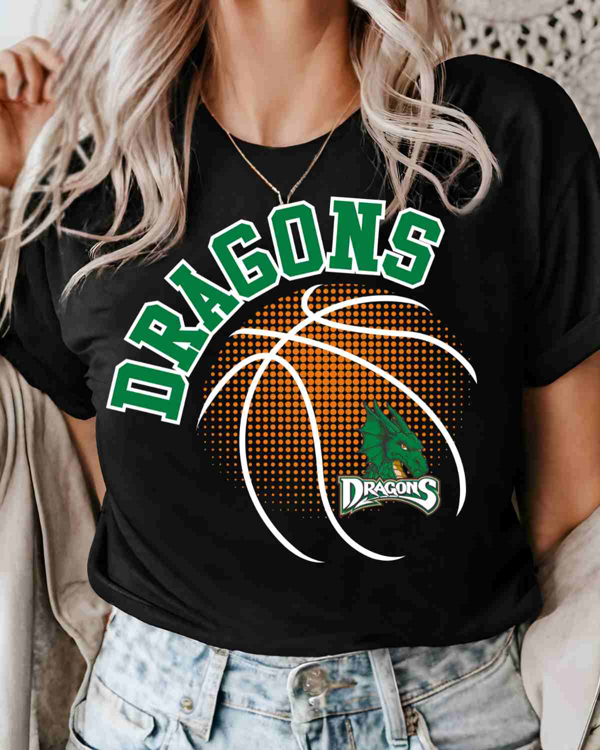 Dragons Basketball Halftone DTF Transfer