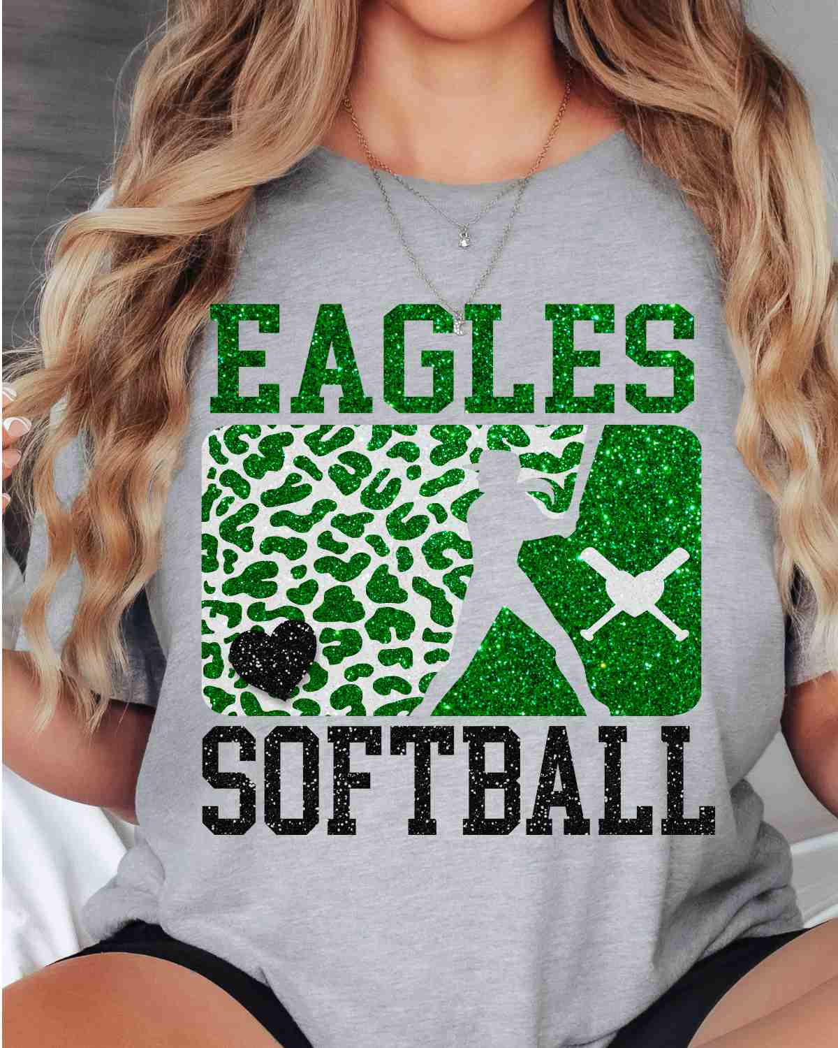 Eagles Leopard Softball Player DTF Transfer