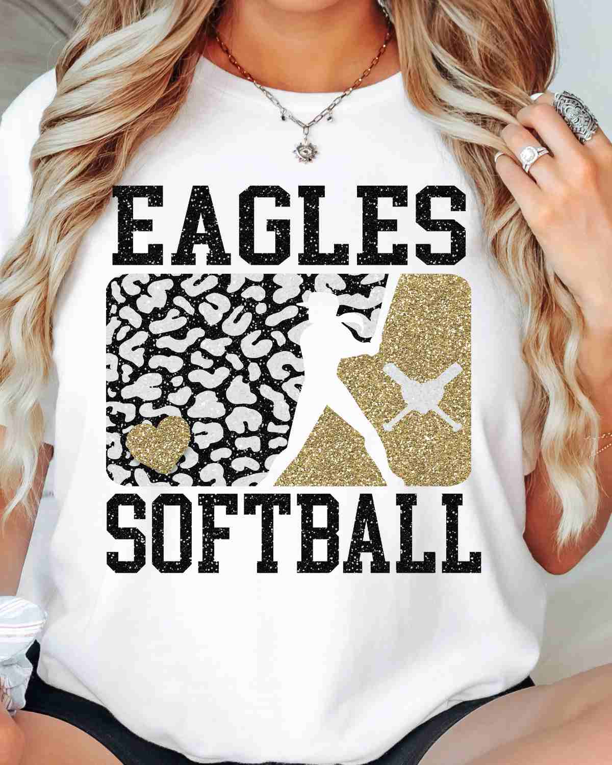 Eagles Leopard Softball Player DTF Transfer