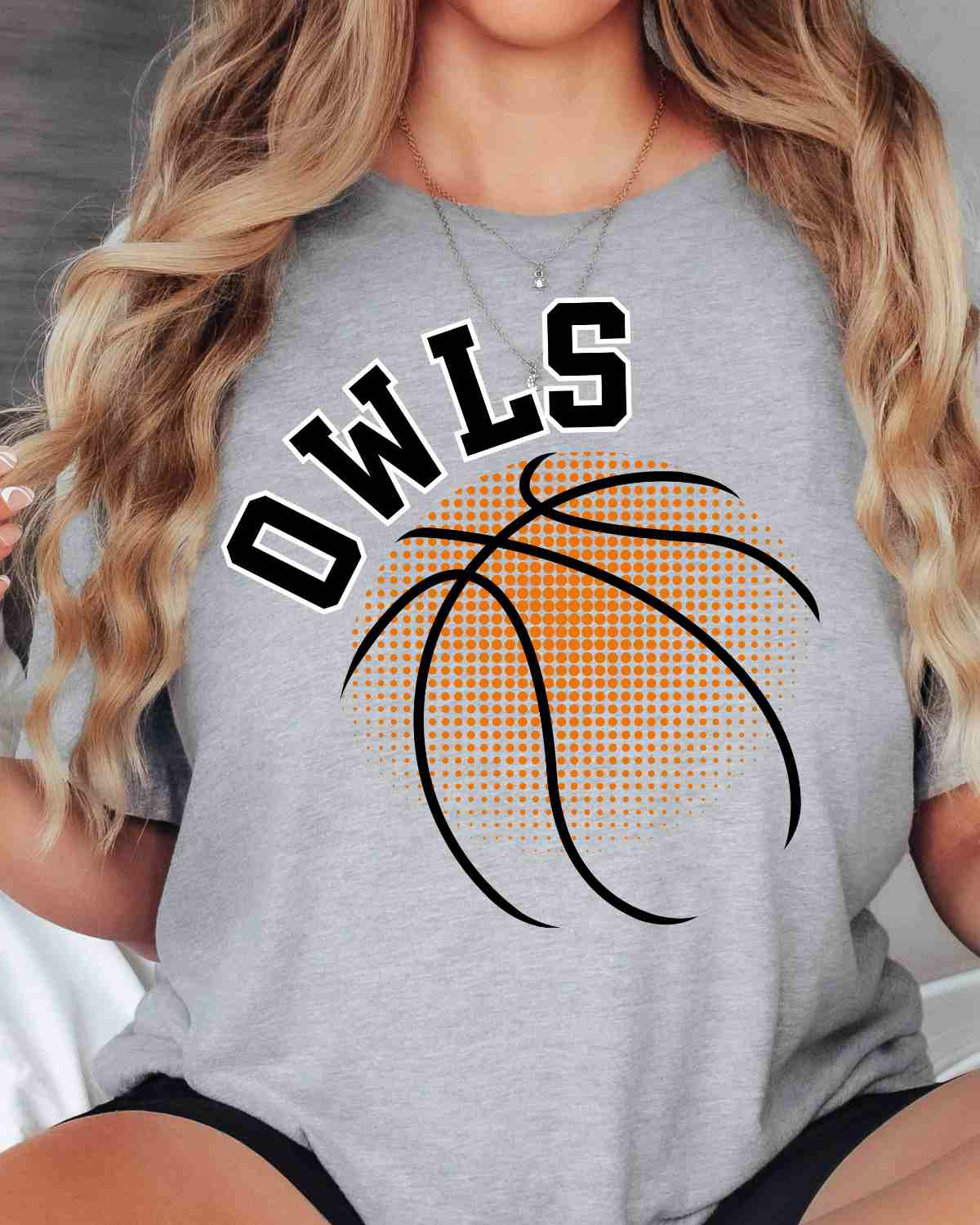 Owls Basketball Halftone Ball DTF Transfer